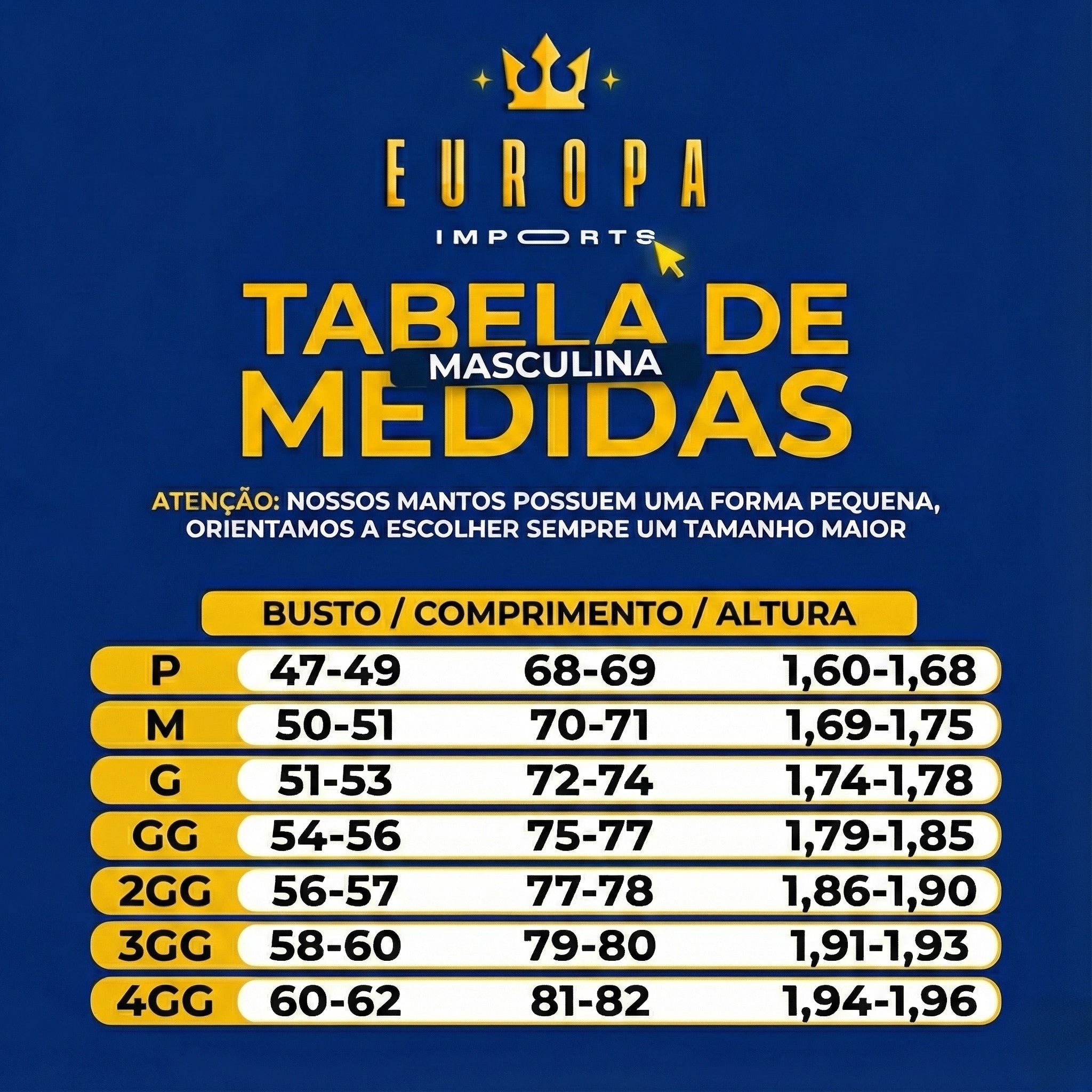 Tabela de Medidas