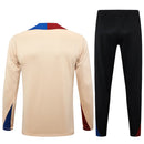 Conjunto Agasalho Treino Barcelona 24/25 - Bege