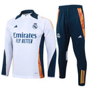 Conjunto Agasalho Treino Real Madrid 24/25 - Branco e Azul